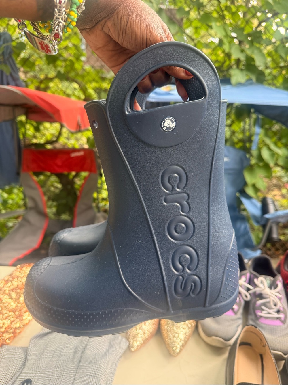 CROCS Kids Navy Rain & Snow Pull-On Boots